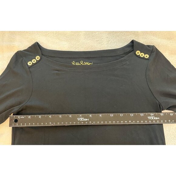 Lilly Pulitzer Sophie Dress Onyx, XS Black With Button Details - Picture 9 of 9